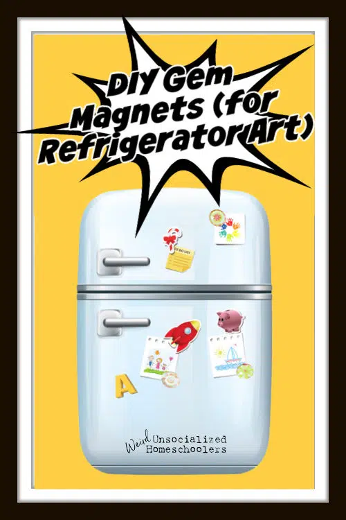 refrigerator with magnets and art