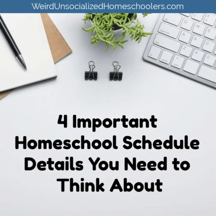 Homeschool Schedules: 4 Important Details You Need to Think About