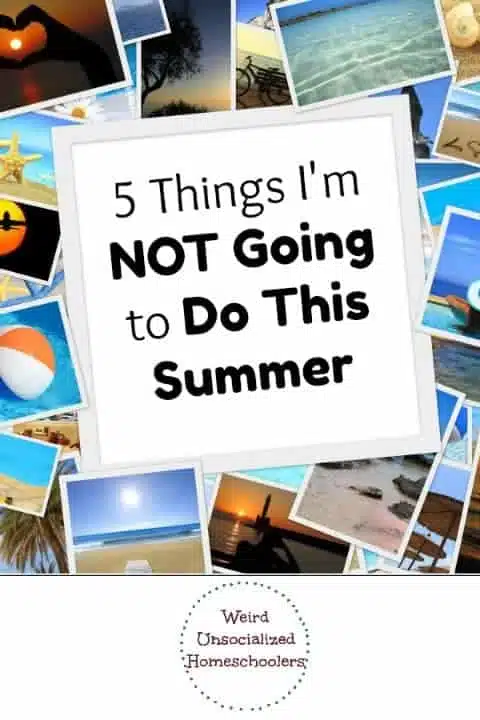 5 Things I'm NOT Going to Do this Summer