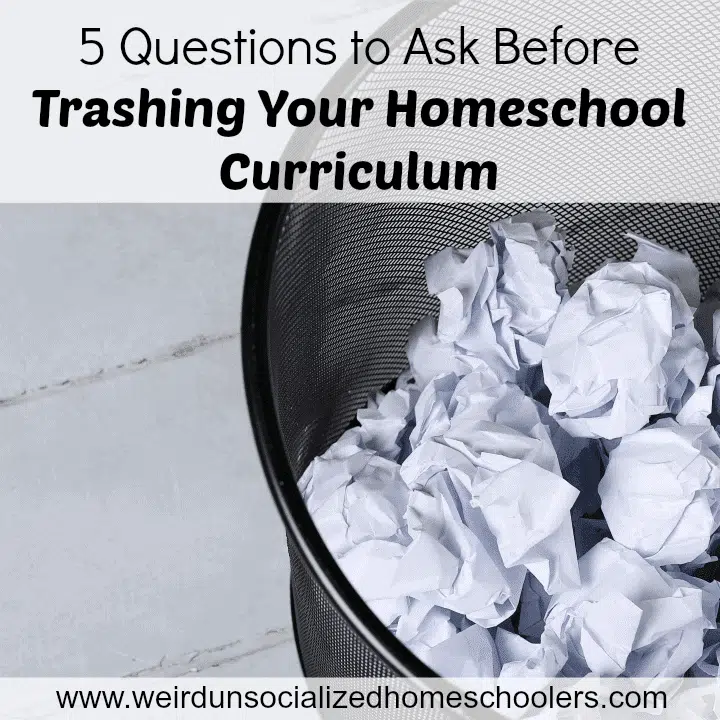5 Questions to Ask Before Trashing Your Homeschool Curriculum