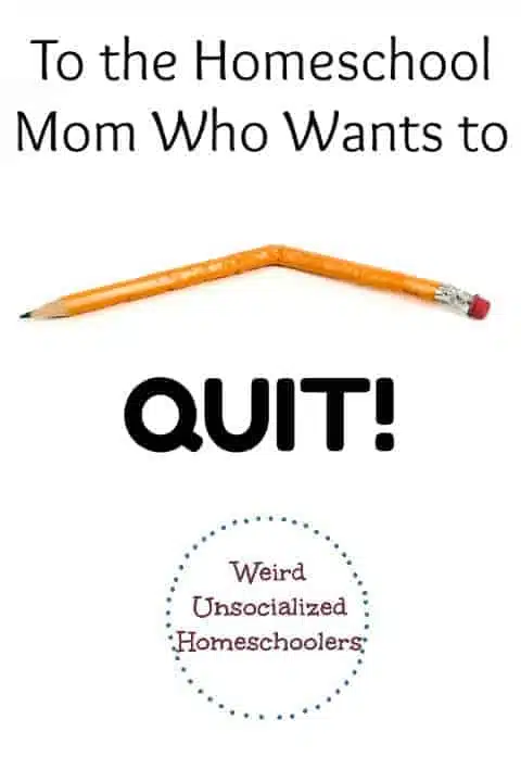 To the mom who wants to quit homeschooling