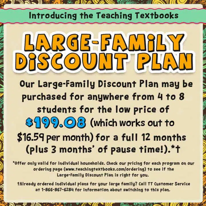 Teaching Textbooks Large Family Discount