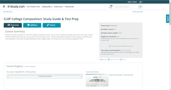 CLEP practice test and study guide