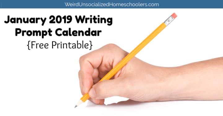 January 2019 Writing Prompt Calendar Free Printable - Weird, Unsocialized Homeschoolers january-2019-writing-prompt-calendar-free-printable-weird-unsocialized-homeschoolers