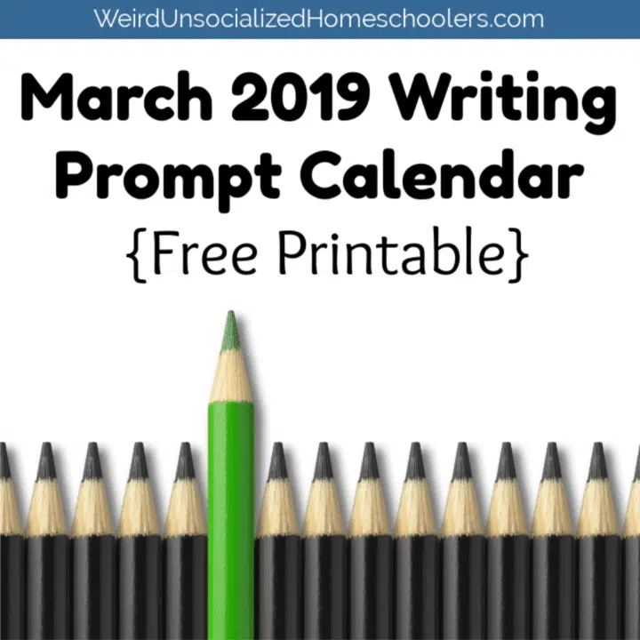 March 2019 Writing Prompt Calendar {FREE PRINTABLE}