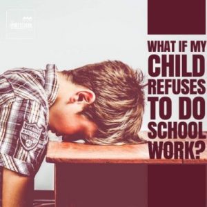 boy refusing to do school work