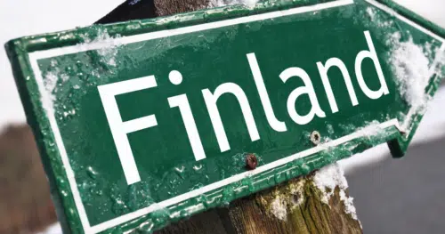 50+ Super-Cool Winter Study Ideas- image of directional arrow with text Finland